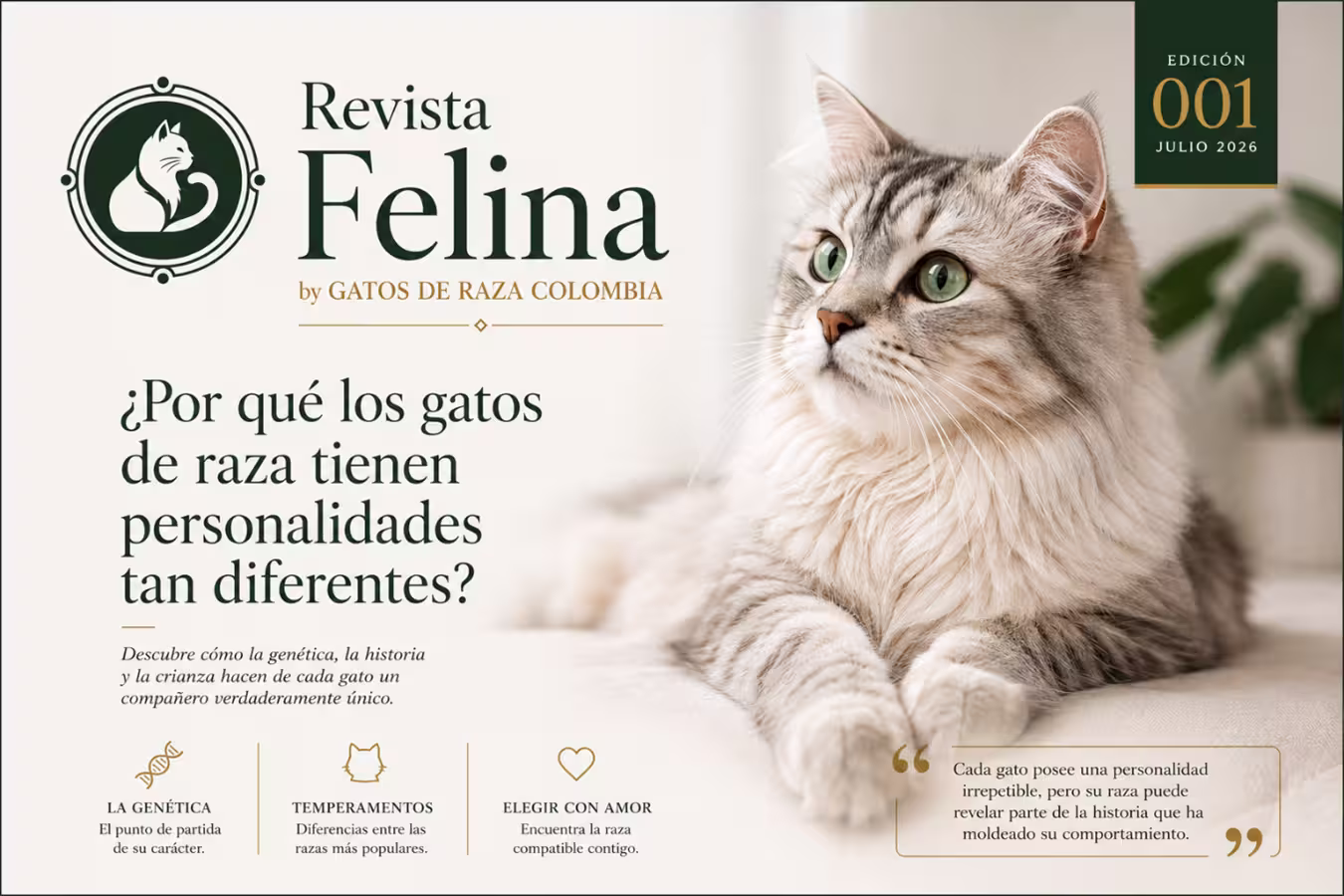 ¿Por qué los gatos de raza tienen personalidades tan diferentes?